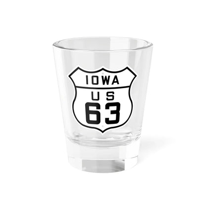 US 63 Iowa 1926 (Iowa) (Road Sign) Shot Glass 1.5oz 1.5oz - Go Mug Yourself