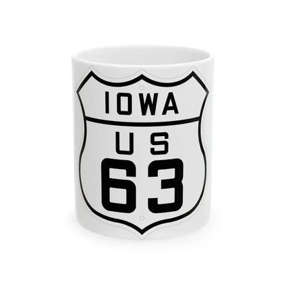 US 63 Iowa 1926 (Iowa) (Road Sign) White Coffee Mug 11oz - Go Mug Yourself