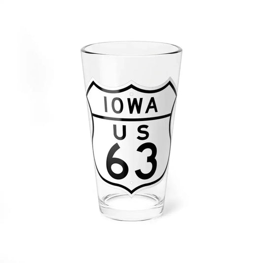 US 63 Iowa 1948 (Iowa) (Road Sign) Pint Glass 16oz 16oz - Go Mug Yourself