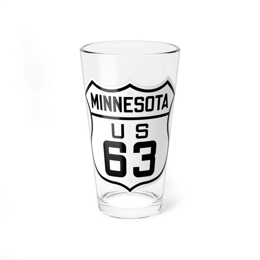 US 63 Minnesota 1926 (Minnesota) (Road Sign) Pint Glss 16oz 16oz - Go Mug Yourself