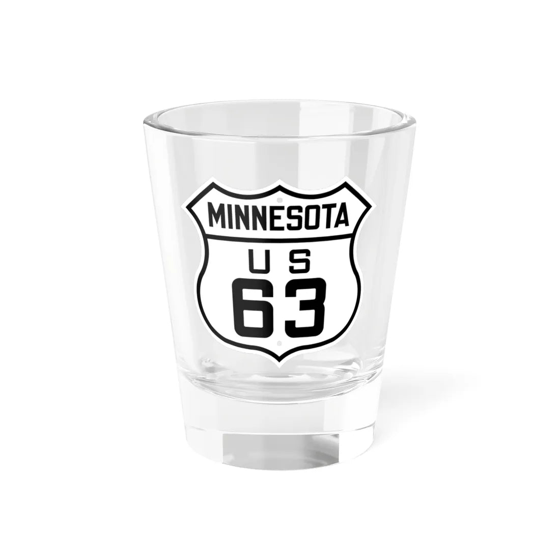 US 63 Minnesota 1926 (Minnesota) (Road Sign) Shot Glass 1.5oz 1.5oz - Go Mug Yourself