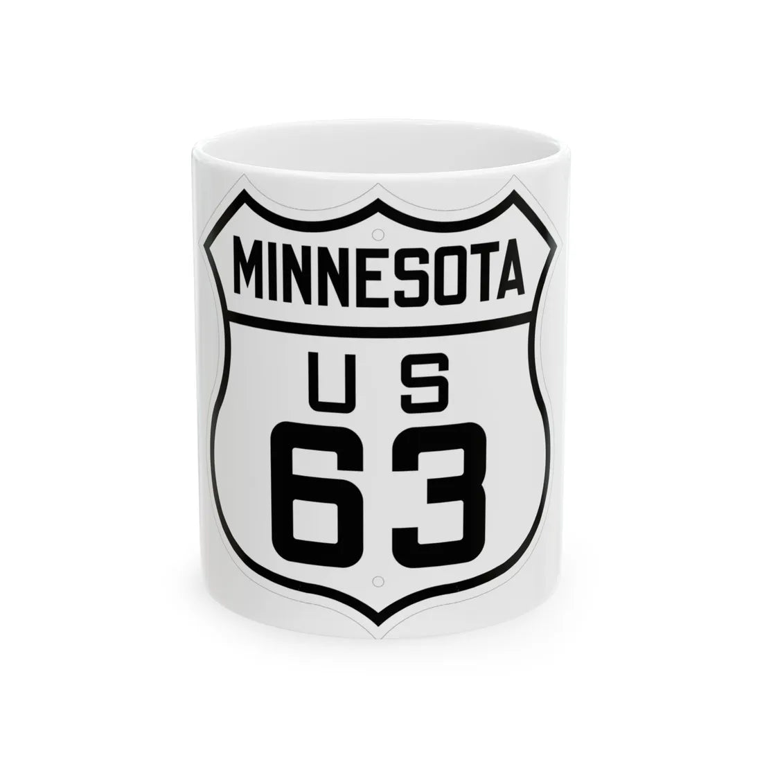 US 63 Minnesota 1926 (Minnesota) (Road Sign) White Coffee Mug 11oz - Go Mug Yourself
