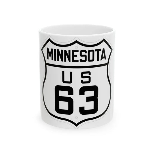 US 63 Minnesota 1926 (Minnesota) (Road Sign) White Coffee Mug 11oz - Go Mug Yourself