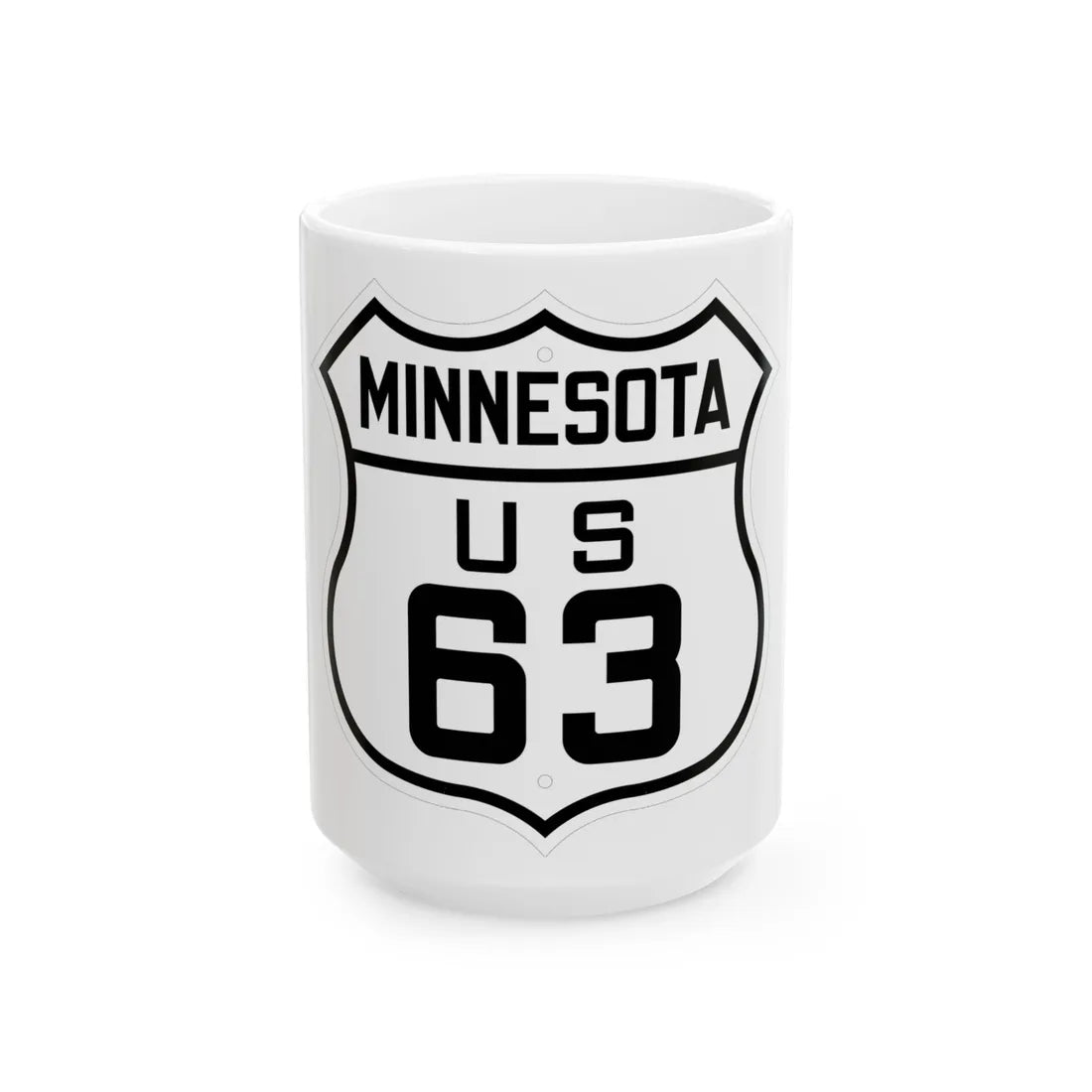 US 63 Minnesota 1926 (Minnesota) (Road Sign) White Coffee Mug 15oz - Go Mug Yourself