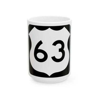US 63 MN 1961 (Minnesota) (Road Sign) White Coffee Mug 15oz - Go Mug Yourself