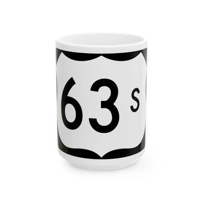 US 63S (Arkansas) (Road Sign) White Coffee Mug 15oz - Go Mug Yourself