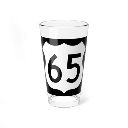 US 65 IA (Iowa) (Road Sign) Pint Glass 16oz 16oz - Go Mug Yourself