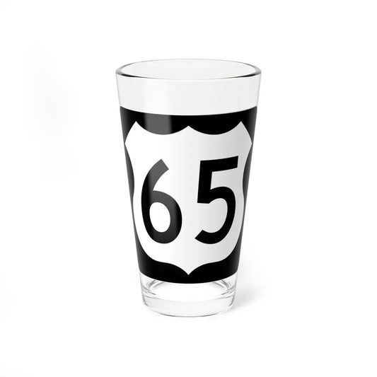 US 65 IA (Iowa) (Road Sign) Pint Glass 16oz 16oz - Go Mug Yourself