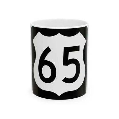 US 65 IA (Iowa) (Road Sign) White Coffee Mug 11oz - Go Mug Yourself