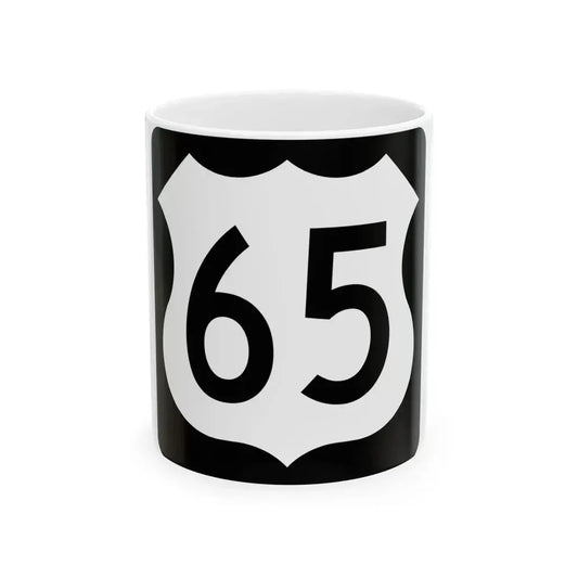 US 65 IA (Iowa) (Road Sign) White Coffee Mug 11oz - Go Mug Yourself