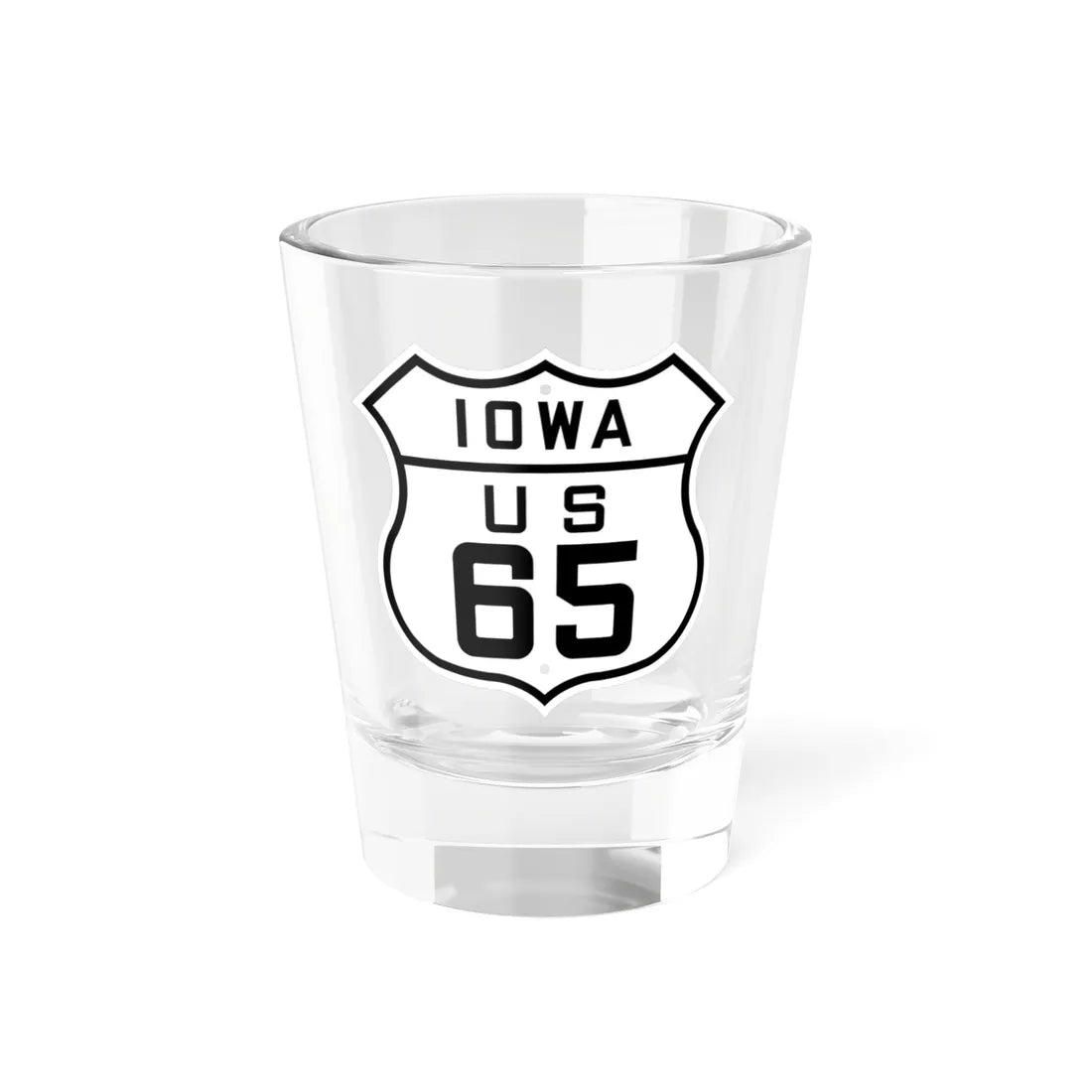 US 65 Iowa 1926 (Iowa) (Road Sign) Shot Glass 1.5oz 1.5oz - Go Mug Yourself