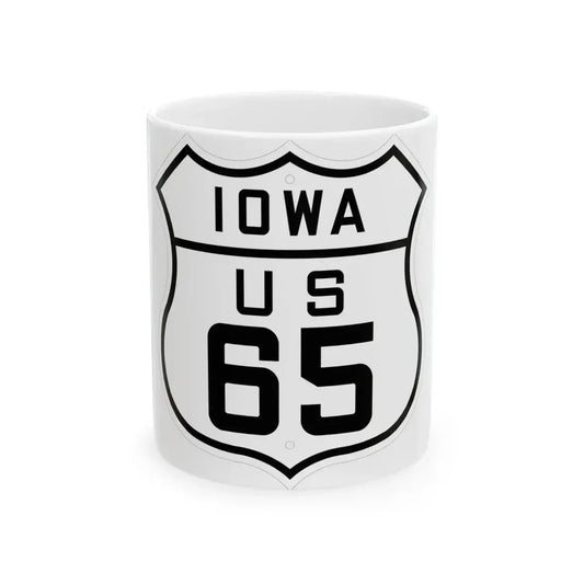 US 65 Iowa 1926 (Iowa) (Road Sign) White Coffee Mug 11oz - Go Mug Yourself