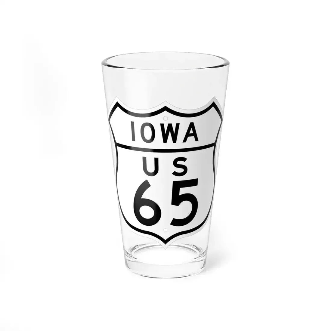 US 65 Iowa 1948 (Iowa) (Road Sign) Pint Glass 16oz 16oz - Go Mug Yourself