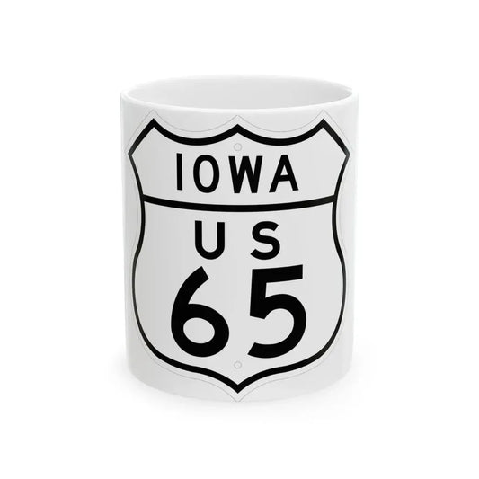 US 65 Iowa 1948 (Iowa) (Road Sign) White Coffee Mug 11oz - Go Mug Yourself