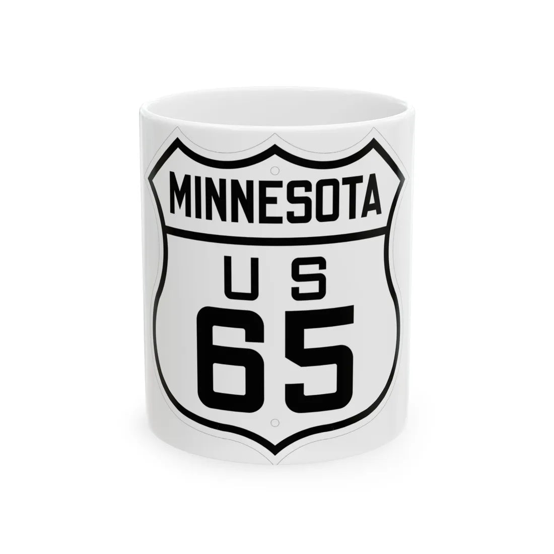 US 65 Minnesota 1926 (Minnesota) (Road Sign) White Coffee Mug 11oz - Go Mug Yourself