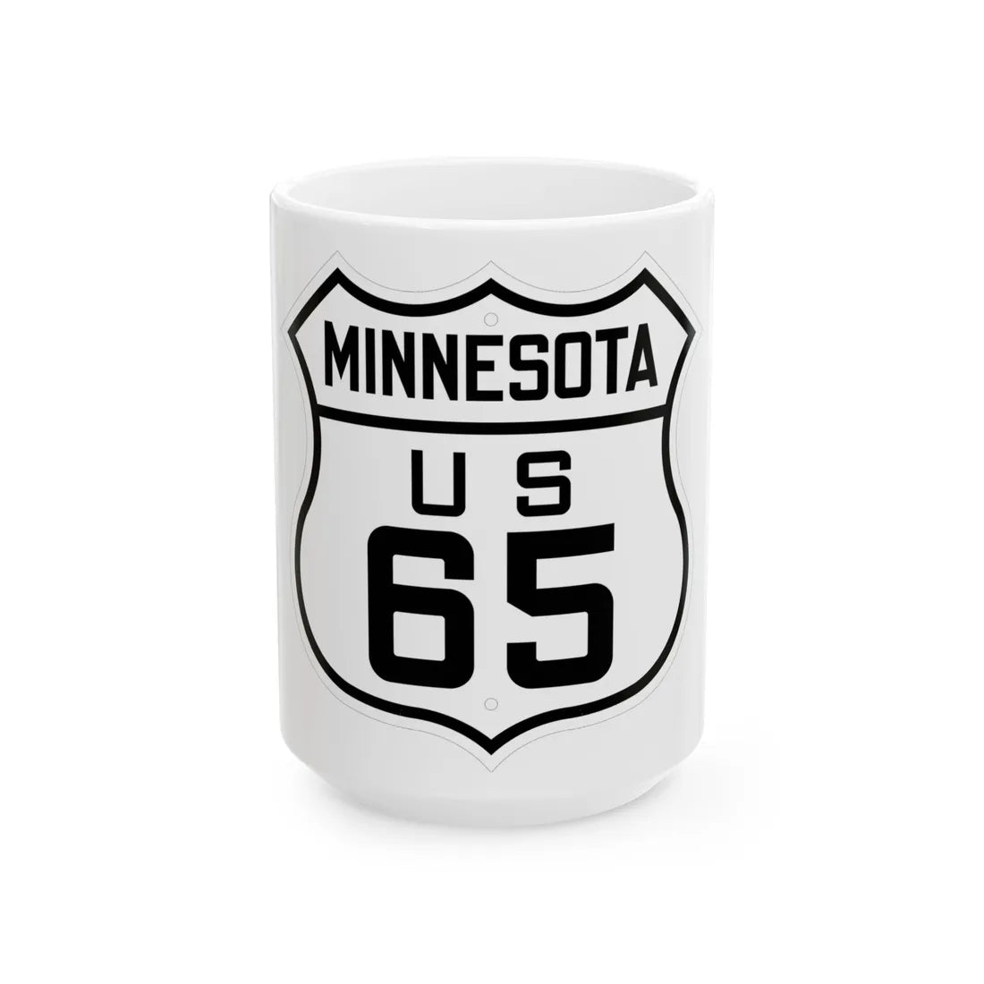 US 65 Minnesota 1926 (Minnesota) (Road Sign) White Coffee Mug 15oz - Go Mug Yourself