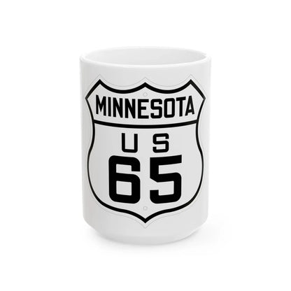 US 65 Minnesota 1926 (Minnesota) (Road Sign) White Coffee Mug 15oz - Go Mug Yourself