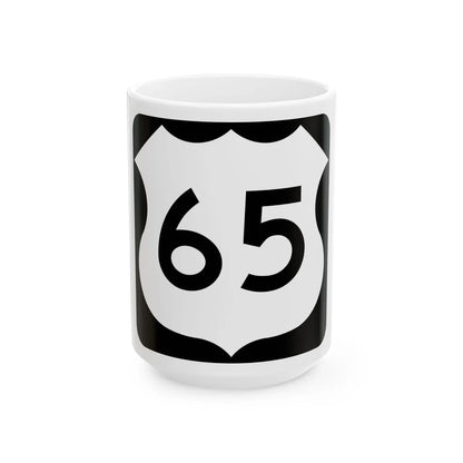 US 65 MN 1961 (Minnesota) (Road Sign) White Coffee Mug 15oz - Go Mug Yourself