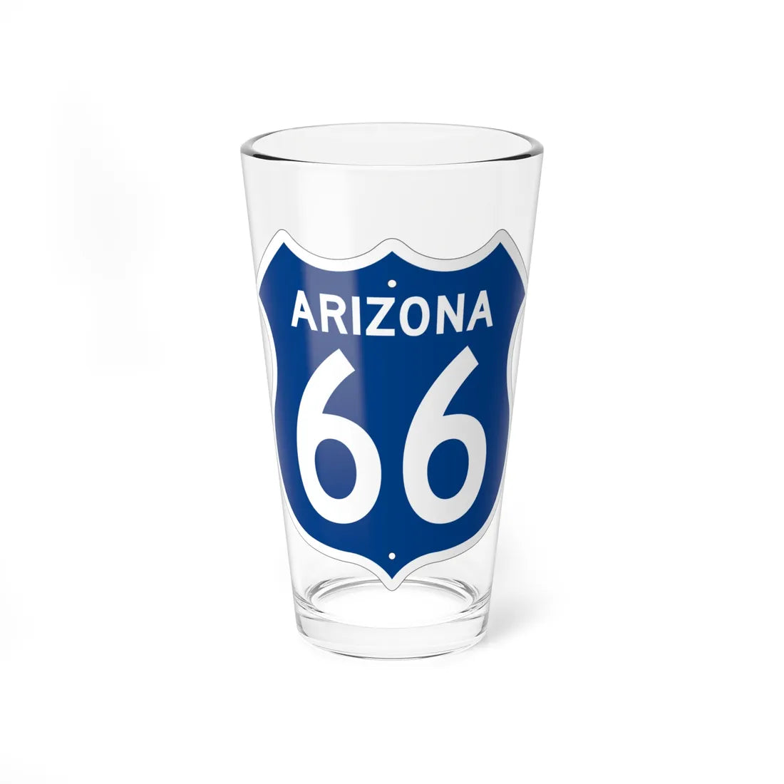 US 66 Arizona 1956 West (Arizona) (Road Sign) Pint Glass 16oz 16oz - Go Mug Yourself