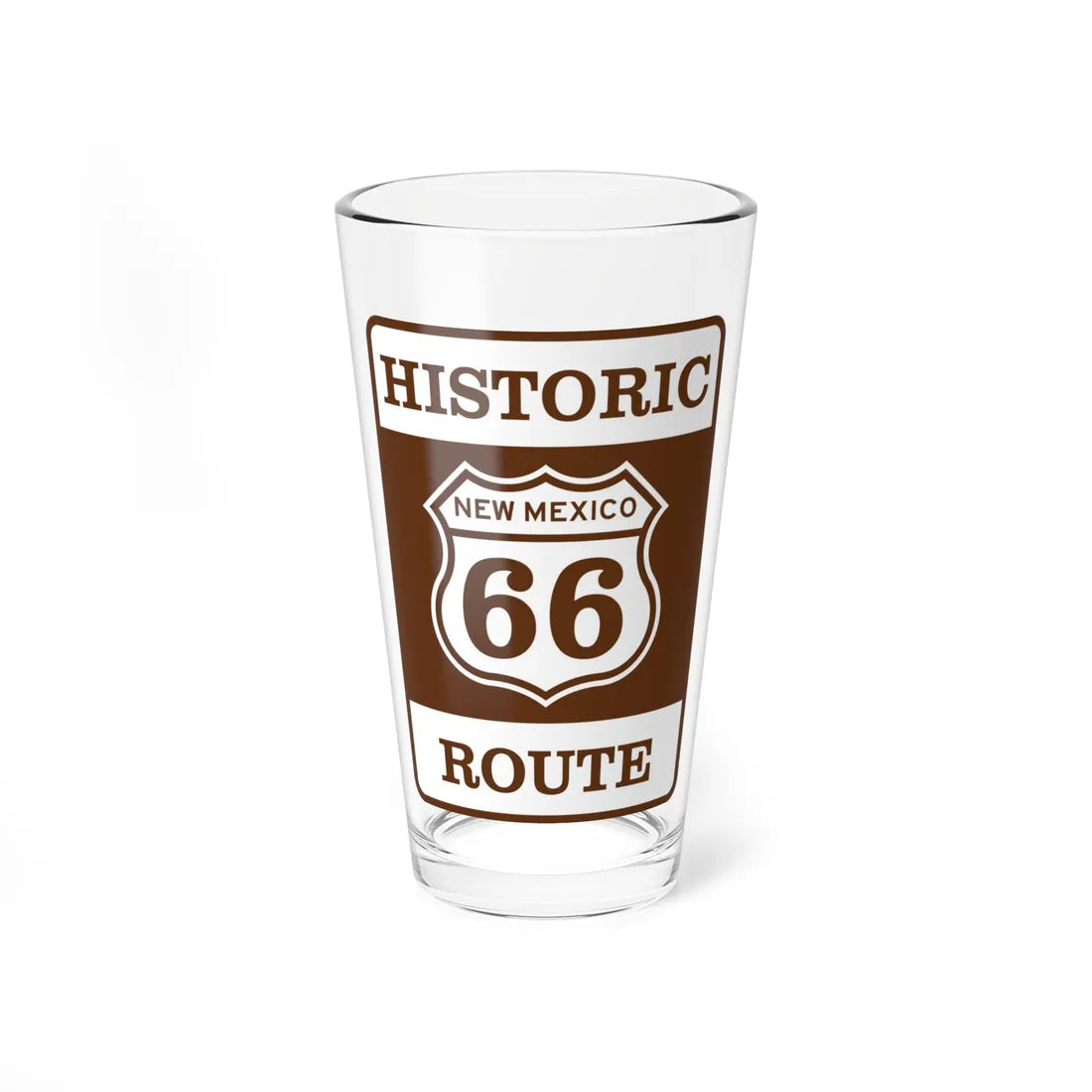 US 66 NM historic (New Mexico) (Road Sign) Pint Glass 16oz 16oz - Go Mug Yourself