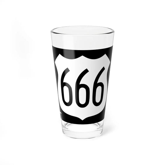 US 666 1963 AZ (Arizona) (Road Sign) Pint Glass 16oz 16oz - Go Mug Yourself