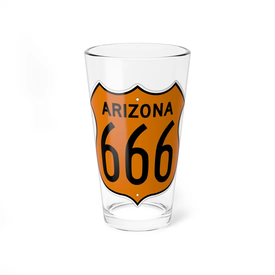 US 666 Arizona 1956 North (Arizona) (Road Sign) Pint Glass 16oz 16oz - Go Mug Yourself