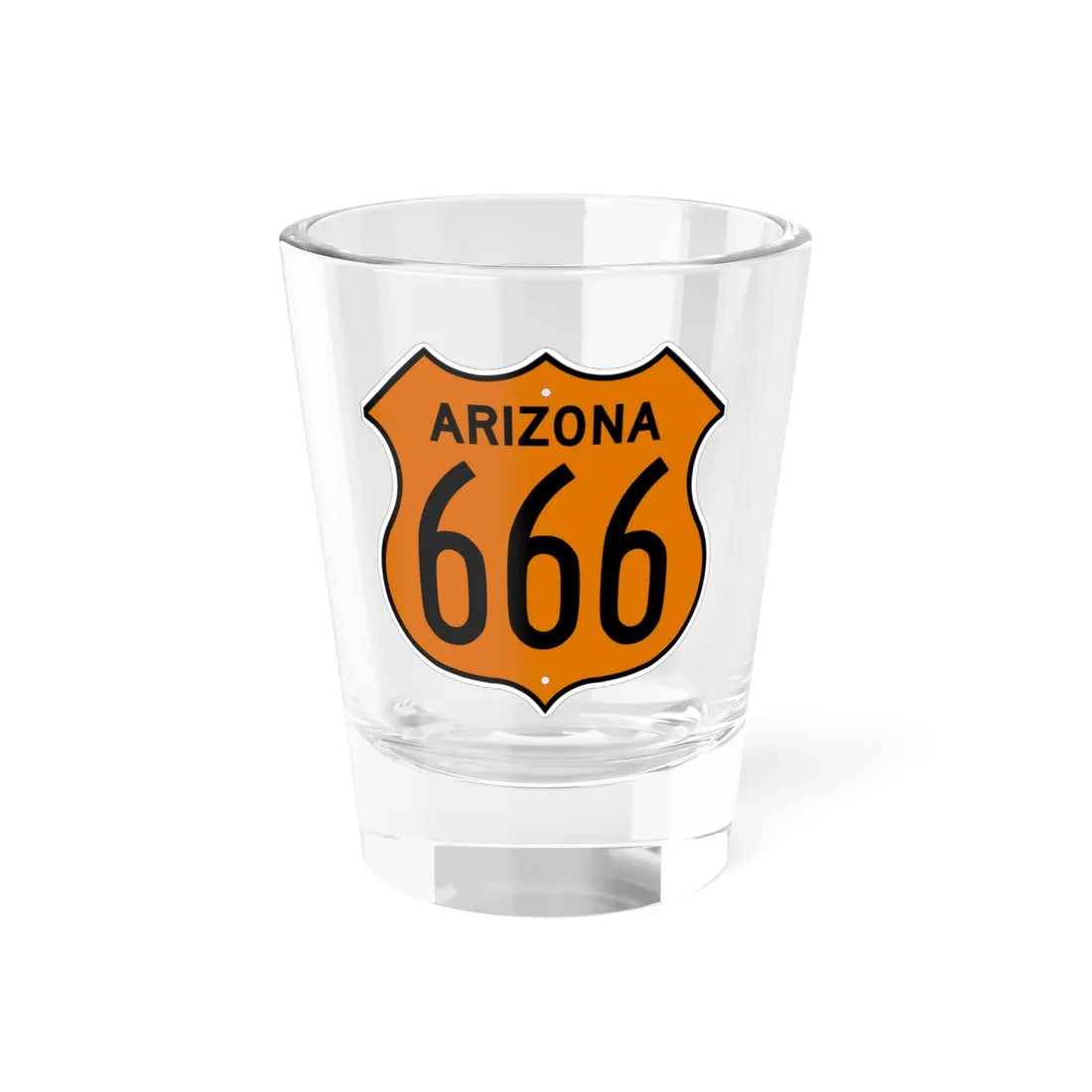 US 666 Arizona 1956 North (Arizona) (Road Sign) Shot Glass 1.5oz 1.5oz - Go Mug Yourself