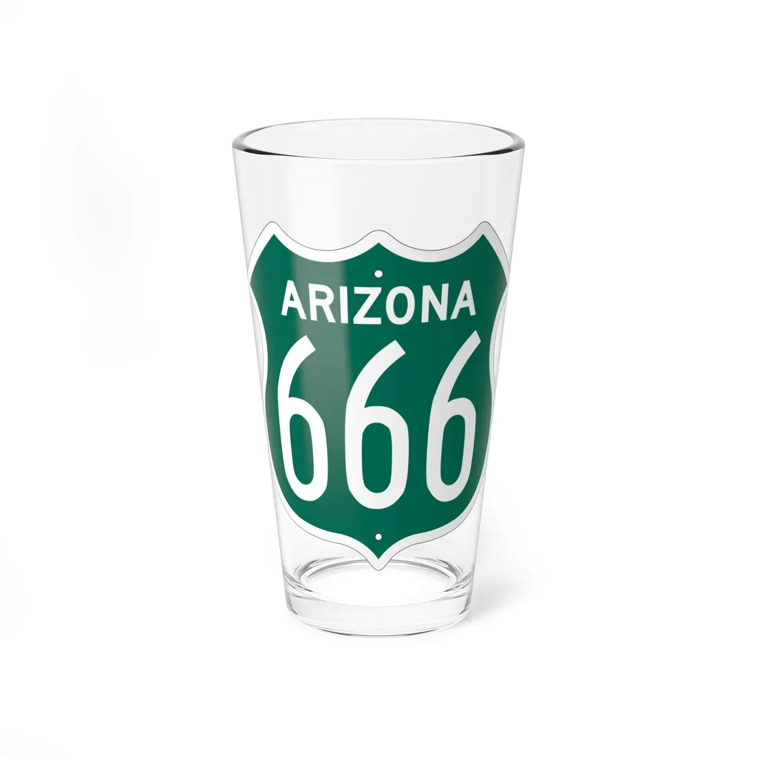 US 666 Arizona 1956 South (Arizona) (Road Sign) Pint Glass 16oz 16oz - Go Mug Yourself