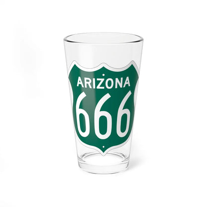 US 666 Arizona 1956 South (Arizona) (Road Sign) Pint Glass 16oz 16oz - Go Mug Yourself