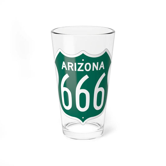 US 666 Arizona 1956 South (Arizona) (Road Sign) Pint Glass 16oz 16oz - Go Mug Yourself