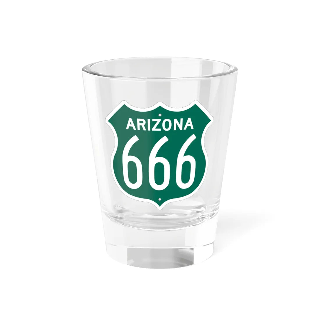 US 666 Arizona 1956 South (Arizona) (Road Sign) Shot Glass 1.5oz 1.5oz - Go Mug Yourself