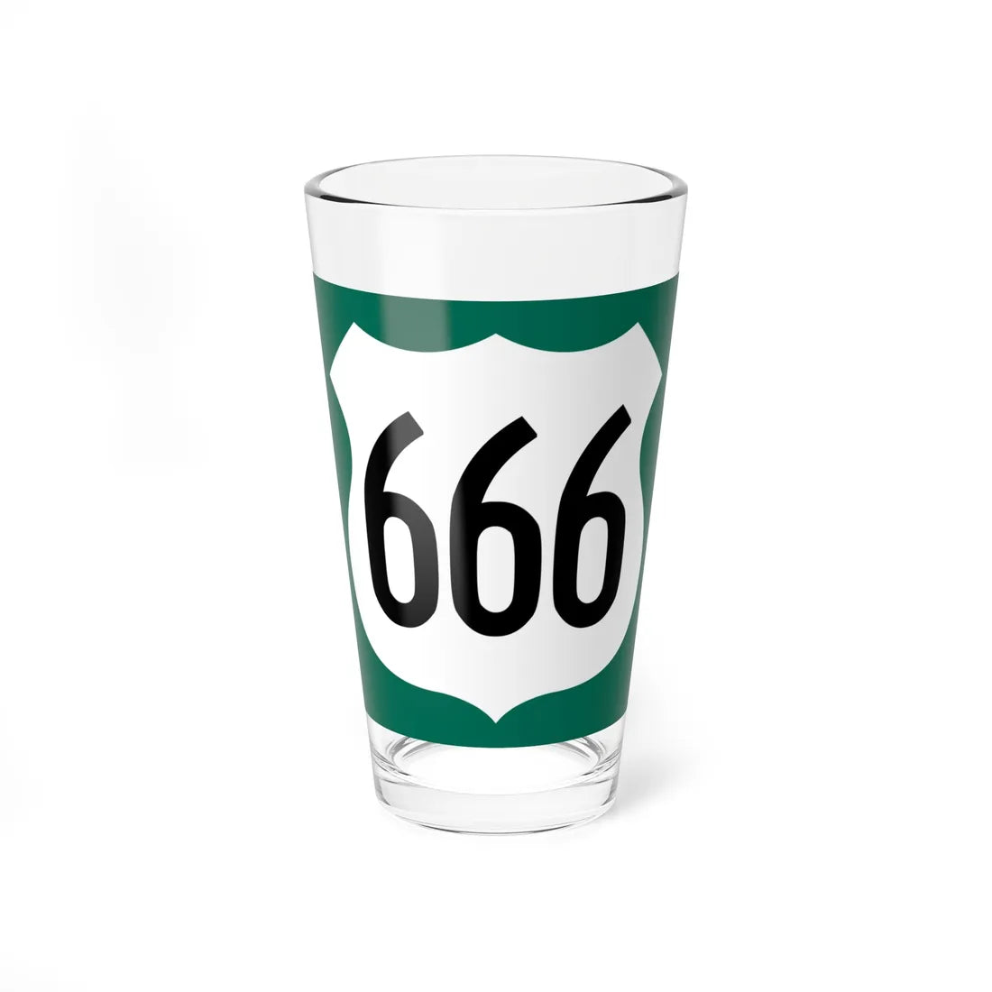 US 666 AZ 1960 south (Arizona) (Road Sign) Pint Glass 16oz 16oz - Go Mug Yourself