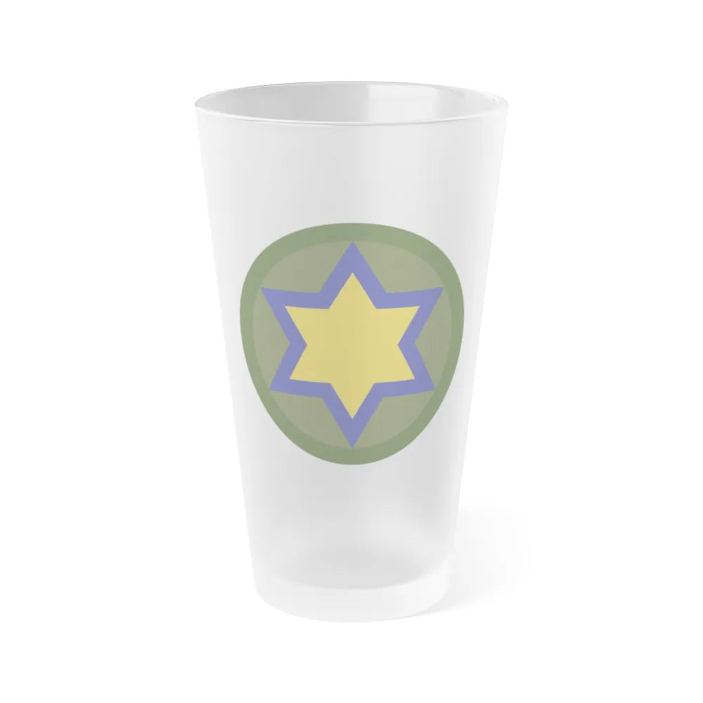 US 66th Cavalry Division (U.S. Army) Frosted Pint Glass 16oz-Go Mug Yourself