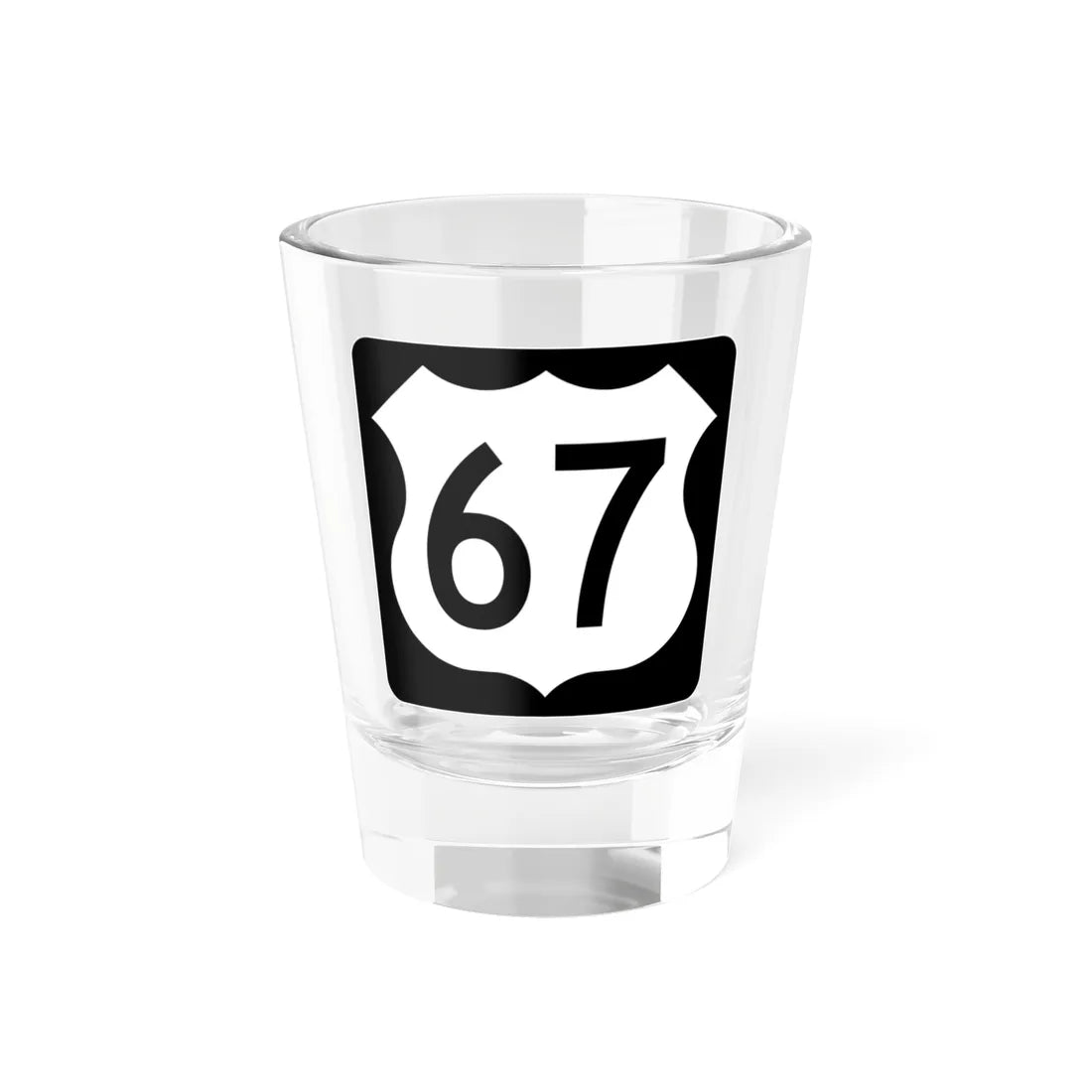US 67 IA (Iowa) (Road Sign) Shot Glass 1.5oz 1.5oz - Go Mug Yourself