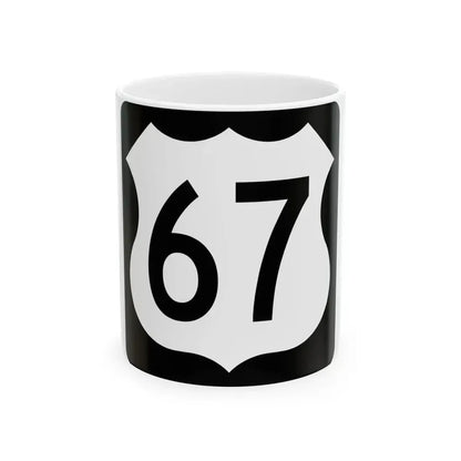 US 67 IA (Iowa) (Road Sign) White Coffee Mug 11oz - Go Mug Yourself