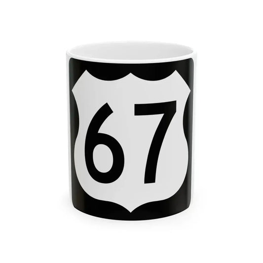 US 67 IA (Iowa) (Road Sign) White Coffee Mug 11oz - Go Mug Yourself