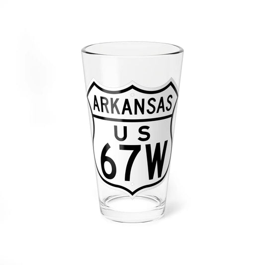 US 67W Arkansas 1948 (Arkansas) (Road Sign) Pint Glss 16oz 16oz - Go Mug Yourself