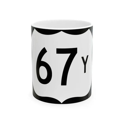 US 67Y (Arkansas) (Road Sign) White Coffee Mug 11oz - Go Mug Yourself