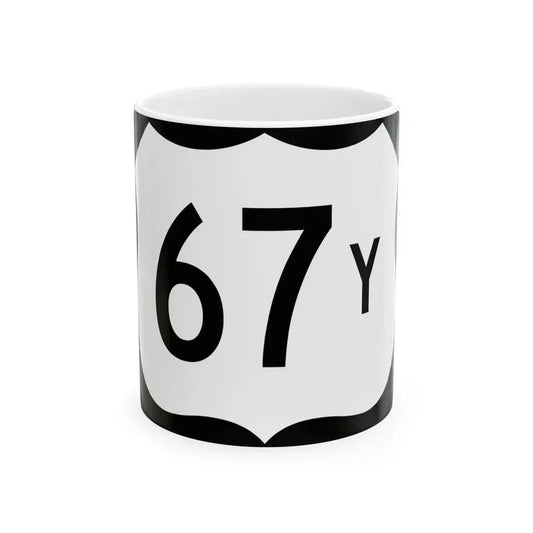 US 67Y (Arkansas) (Road Sign) White Coffee Mug 11oz - Go Mug Yourself