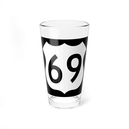 US 69 IA (Iowa) (Road Sign) Pint Glass 16oz 16oz - Go Mug Yourself