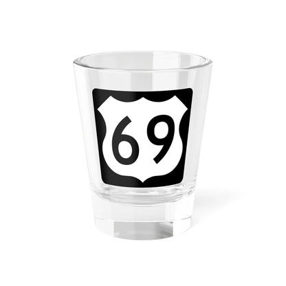 US 69 IA (Iowa) (Road Sign) Shot Glass 1.5oz 1.5oz - Go Mug Yourself