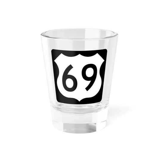 US 69 IA (Iowa) (Road Sign) Shot Glass 1.5oz 1.5oz - Go Mug Yourself