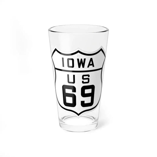 US 69 Iowa 1926 (Iowa) (Road Sign) Pint Glass 16oz 16oz - Go Mug Yourself