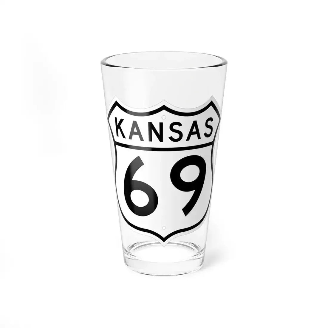 US 69 Kansas 1962 (Kansas) (Road Sign) Pint Glass 16oz 16oz - Go Mug Yourself