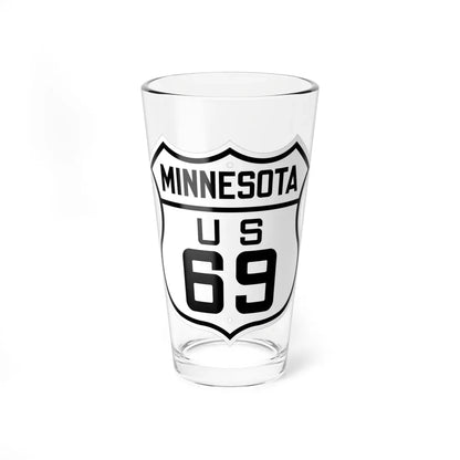 US 69 Minnesota 1926 (Minnesota) (Road Sign) Pint Glass 16oz 16oz - Go Mug Yourself