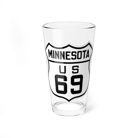 US 69 Minnesota 1926 (Minnesota) (Road Sign) Pint Glass 16oz 16oz - Go Mug Yourself