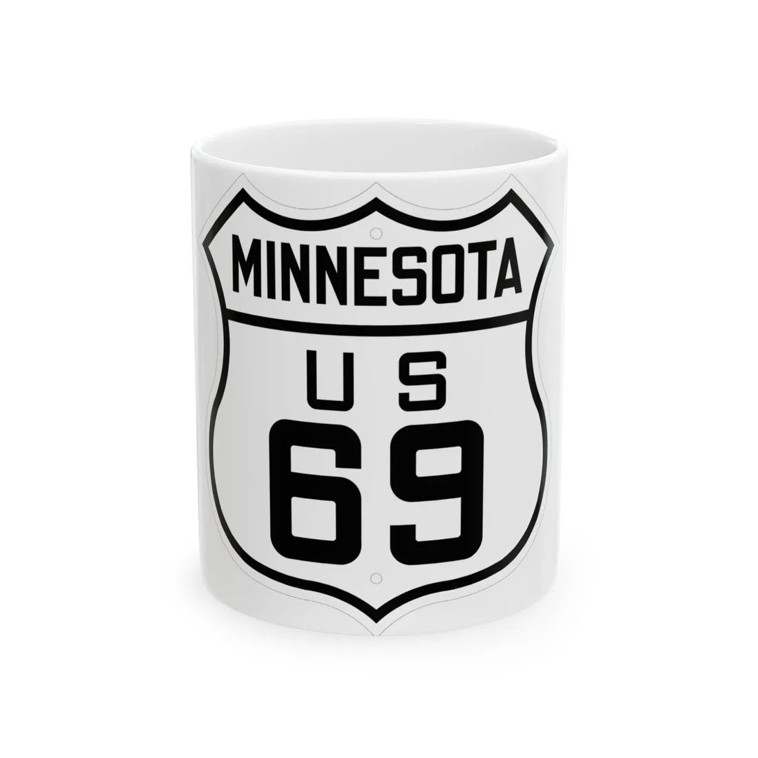 US 69 Minnesota 1926 (Minnesota) (Road Sign) White Coffee Mug 11oz - Go Mug Yourself