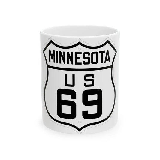 US 69 Minnesota 1926 (Minnesota) (Road Sign) White Coffee Mug 11oz - Go Mug Yourself