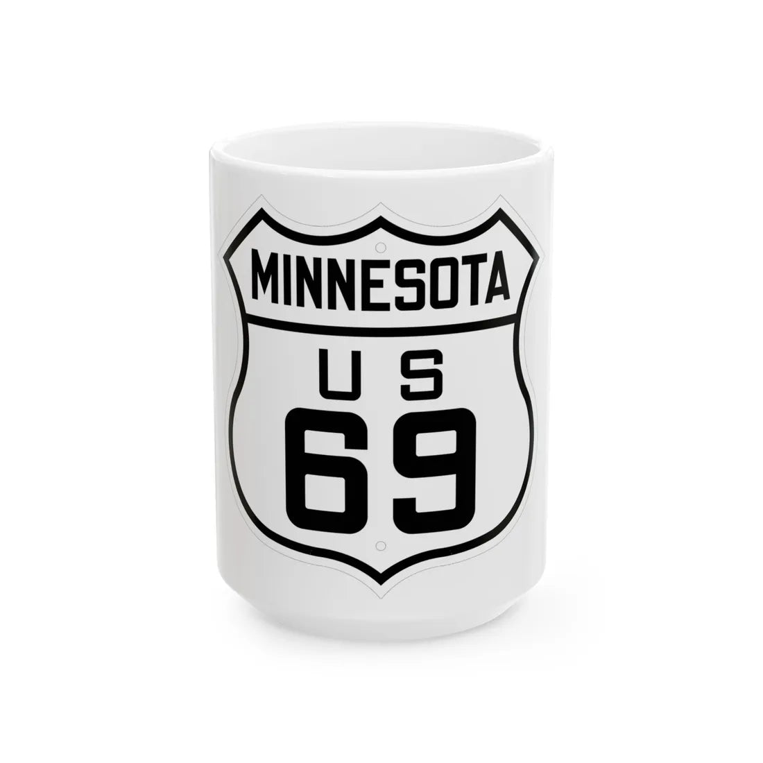 US 69 Minnesota 1926 (Minnesota) (Road Sign) White Coffee Mug 15oz - Go Mug Yourself