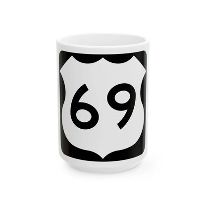 US 69 MN 1961 (Minnesota) (Road Sign) White Coffee Mug 15oz - Go Mug Yourself